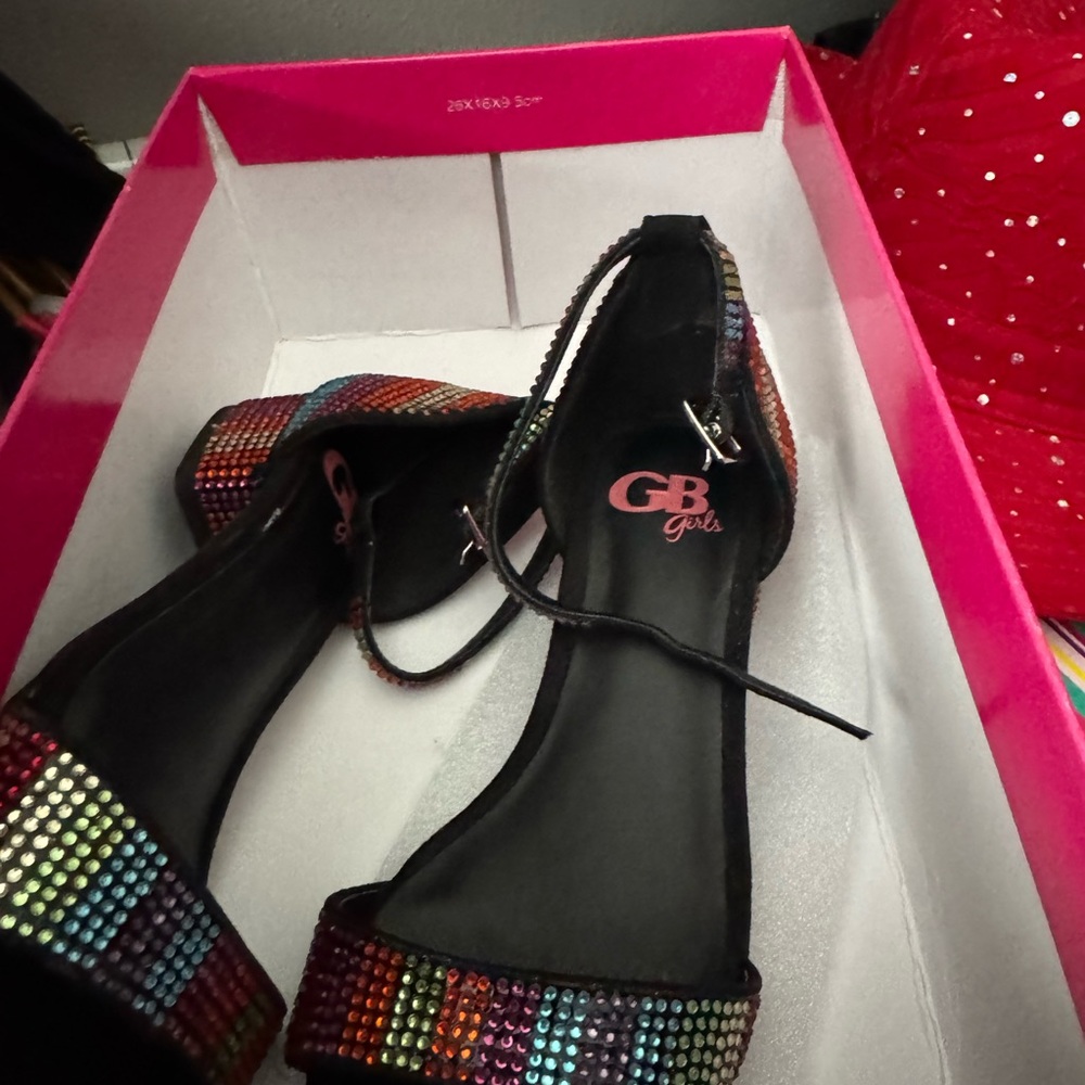 GB Girls Rainbow Heels size 12